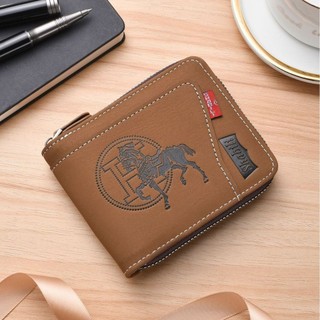 4 Nam Retro Ngắn Dây Kéo Ví Nam Cao Cấp Học Sinh Đa Năng Đựng Thẻ Ví Nam.