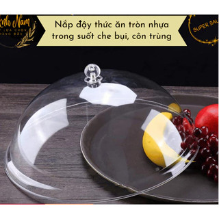 Nắp đậy thức ăn trong suốt sang trọng cho quầy buffet ,cho gia đình có núm tròn