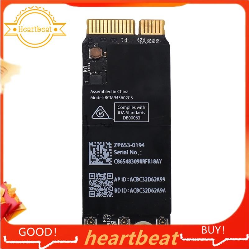 [Bán Hàng] Thẻ Không Dây 1 Mảnh Bcm943602CS Thẻ Wifi Cho Macbook Pro Retina 13Inch 15Inch A1398 A150