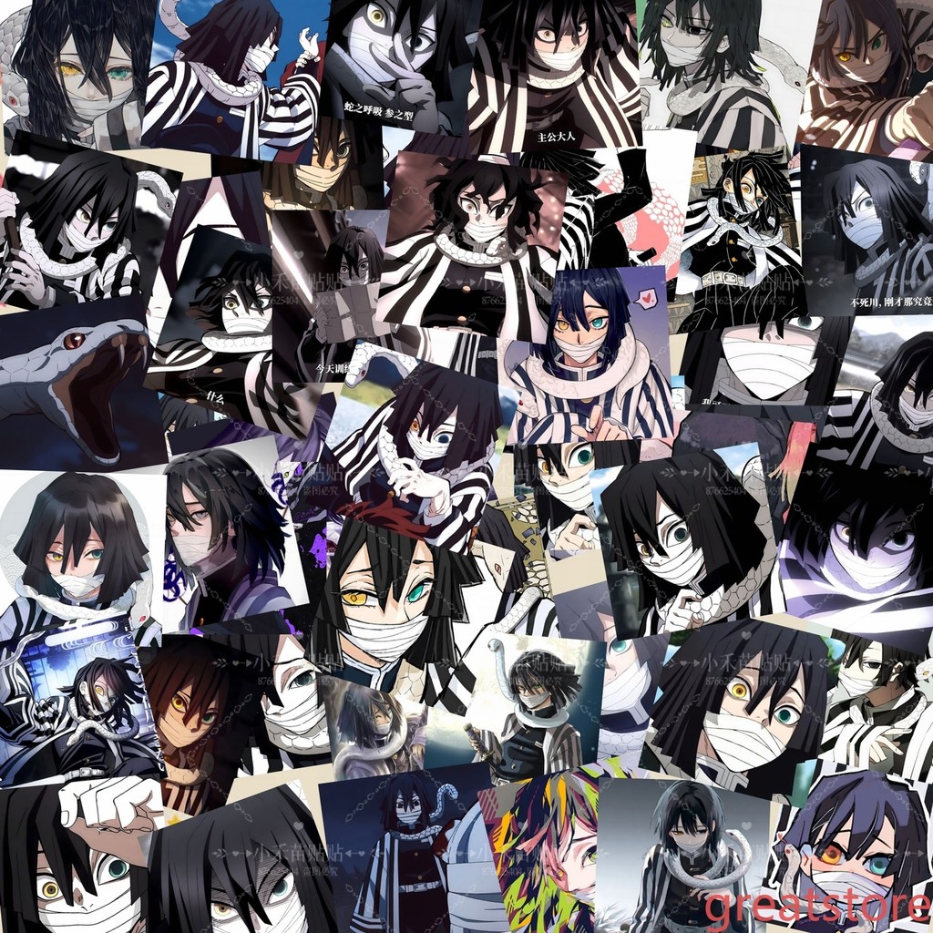 Set 136 Sticker Xà trụ Obanai Iguro dán thỏa thích thoải mái.