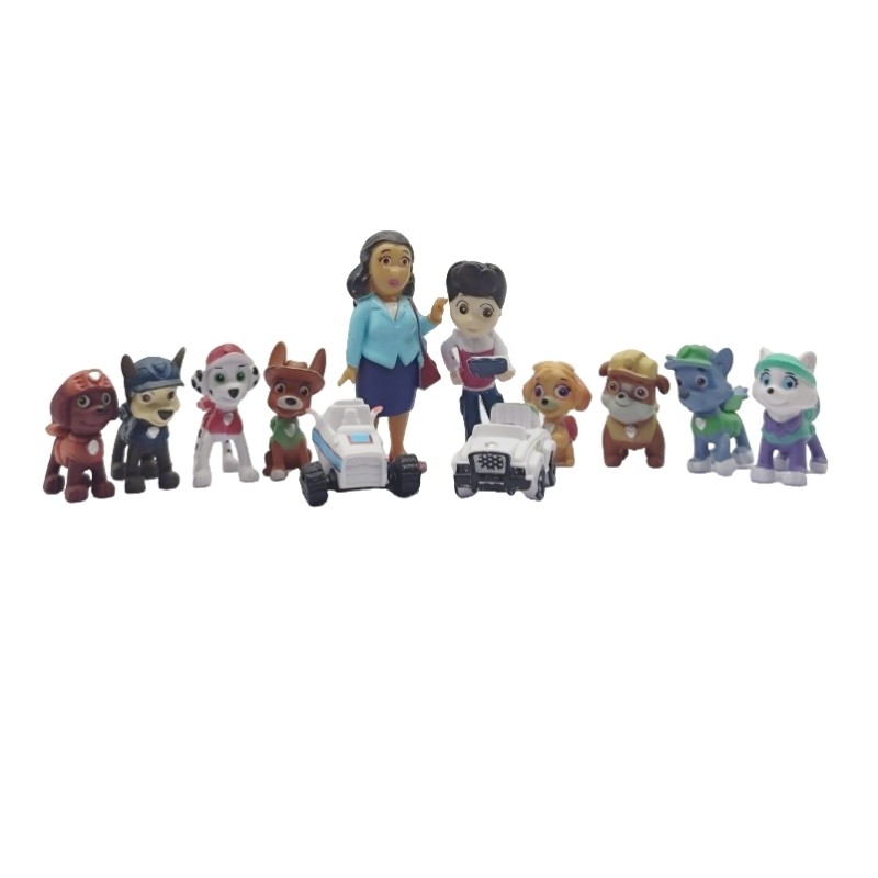 12 Cái / bộ Mini Nhân Vật Hành Động Paw Patrol Đồ Chơi Ryder Marshall Chase Skye Zuma Bộ Đồ Chơi Búp