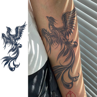  Chống thấm nước kéo dài 15 ngày, Flame Phoenix Nhãn dán hình xăm tạm thời Cánh tay Hình xăm giả Hình xăm bán vĩnh viễn