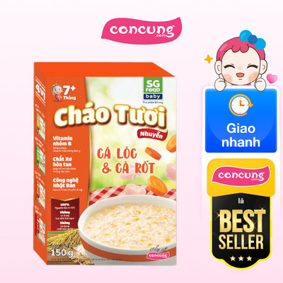 Cháo tươi nhuyễn Cá lóc & Cà rốt (150g)