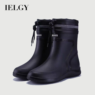 Giày chống nước IELGY Giày đi mưa nam thời trang giày cao su giữa thùng làm việc chống trượt câu cá nhà bếp có dây giày đi mưa