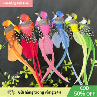 【COD】Tổ chim nhân tạo kèm chim giả trang trí, decor cây cảnh, sân vườn, màu ngẫu nhiên, sinh động tự nhiên