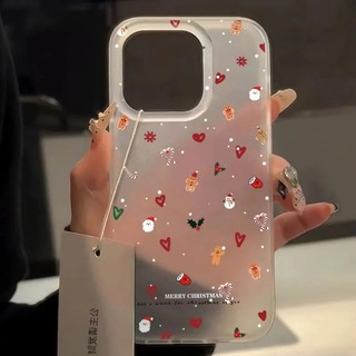  Ốp Điện Thoại Cây Giáng Sinh Bông Tuyết Cho iPhone 17 16 15 14 13 12 11 Pro Max Plus XR XS Max 7 8 Plus Mờ Lỗ Lớn Trong Suốt Mờ Chống Vân Tay Bìa Mềm 