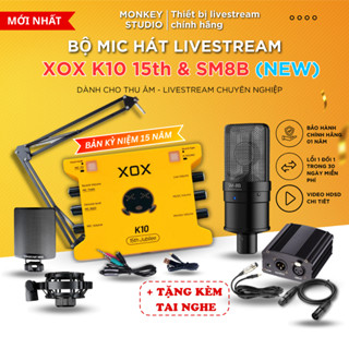 Mic Livestream, Micro thu âm Sound Card XOX K10 15th 2025 & Mic TAKSTAR SM8B Hát Karaoke Dành Cho Điện Thoại