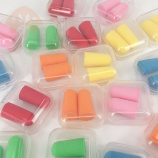 Hottome🥕Nút tai chống ồn dạng hộp xốp trong suốt,nút tai ngủ phục hồi chậm