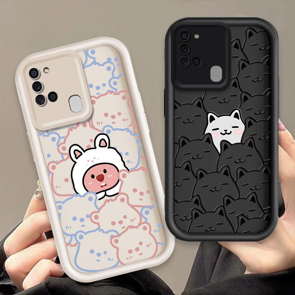 Ốp Lưng Cho Samsung A21S Hoạt Hình Silicon Xu Hướng Mềm Ốp lưng TPU Mèo Loopy Mắt Thiên Thần Chống S