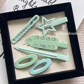 Mint mambo xuân hè mới xanh kẹp tóc màu xanh bên nổ kẹp nữ