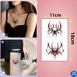  Chân Đỏ Họa Tiết Nhện Hình Xăm Cô Gái Dễ Thương Chân Hình Xăm Chống Thấm Nước Hình Xăm Miếng Dán Lâu Dài 7 Ngày Tạm Thời Giả Hình Xăm 11 * 18cm 