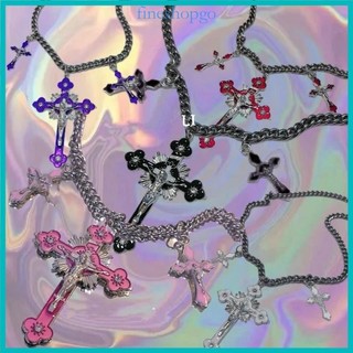 Vòng cổ Choker tinh xảo cho sinh nhật Kitô giáo Mặt Vòng cổ chữ thập Y2K Chuỗi xương đòn