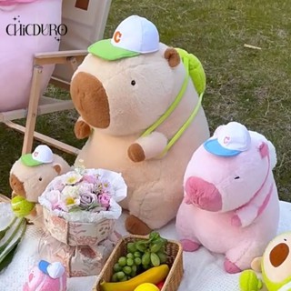 Gấu Bông Chuột Capybara Hồng - Capibara Màu Kem Mặc Áo Đeo Bóng - Chuột Lang Nước Cabibara Màu hồng nâu