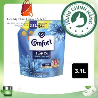 Nước xả làm mềm vải Comfort 1 Lần Xả Hương Ban Mai Túi 3.1L/3.8L