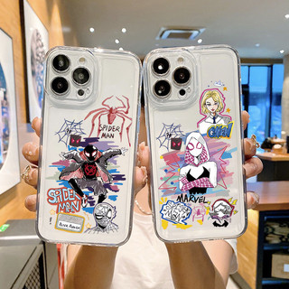 Truyện Tranh Siêu Anh Hùng Người Nhện Dành Cho iPhone 15 14 13 12 11 Pro Max XS XR X Max 7 8 14 15 Plus SE 2020 Mini Nhiều Màu Sắc Graffiti Cặp Đôi Mềm Trong Suốt Chống Rơi