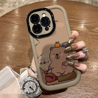 Dễ Thương Merit Capybara Puff Shell Ốp Lưng Điện Thoại Cao Cấp Cho iPhone 15 14 Pro Max 13 XR Light Luxury Mềm Mượt Bảo Vệ Mặt Lưng Đáng Yêu Thích