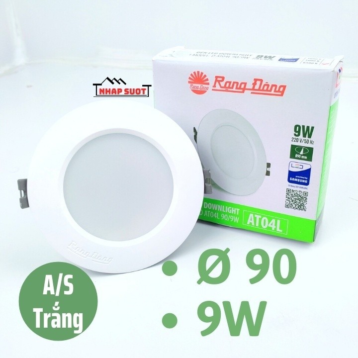 Đèn âm trần LED downlight Rạng Đông thân nhôm, viền trắng tuyết 90/7W 90/9W 110/9W 110/12w 155/16W