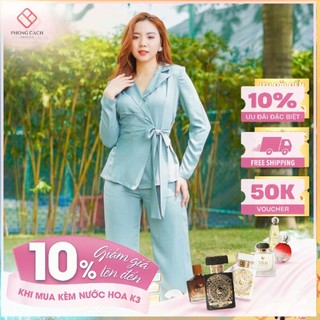Set bộ đồ áo Vest nữ quần ống rộng cao cấp SJ829 - Phong Cách SAIGON
