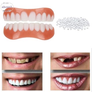 Ahour1 Răng Giả, với trám Răng Keo Làm Trắng Răng Trên Dưới Veneers Răng, Có Thể Tháo Rời Thoải Mái Silicone Nụ Cười Răng Nẹp Người Lớn
