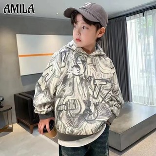 Áo nỉ có mũ trùm đầu hợp thời trang của bé trai AMILA Áo trẻ em Quần áo thời trang dành cho trẻ trung và lớn hơn