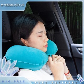[Myhomever.vn] Gối không khí tựa đầu Gối cổ bơm hơi Mini hình chữ U (Xanh dương)