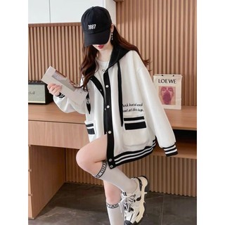 Áo Khoác Nỉ nữ Phối 2 Màu áo hoodie nữ  Siêu Xinh Nón 2 Lớp Kèm Túi Đặp Xịn_Fomr Rộng hàng mới