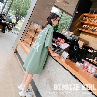 Đầm Thun Suông Bigsize Váy Xuông Tay Ngắn Cổ Tròn Chữ Cái Mùa Hè Phong cách Hàn Quốc Thời Trang đẹp