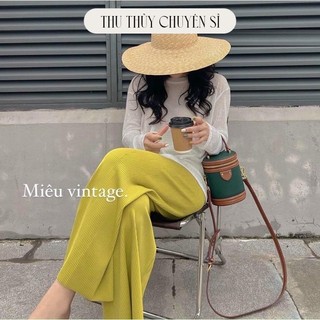 Quần ống suông tăm dập ly nhiều màu.