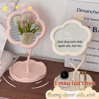 Gương trang điểm để bàn LoveNook gương  gọn nhẹ dễ mang theo mặt gương rõ nét có đế đựng mỹ phẩm trang sức tiện lợi