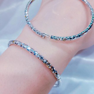 Phụ Kiện Vòng Kiềng Tay Nữ V030 Móc Máy 9D Bản 4li Đeo Tay Sang Trọng Trang Sức Bạc Xi Kim - Bạc Thuận Phát