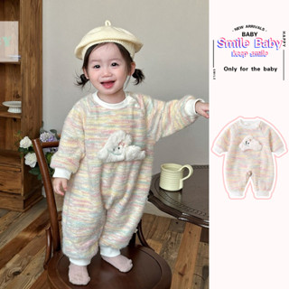 Xuân Thu Quần Áo Cho Bé Gái Dài Tay Body 0-28 Tháng Tuổi Sơ Sinh Len Cầu Vồng Siêu Dễ Thương Phong Cách Công Chúa Áo Liền Quần Phong Cách Hàn Quốc