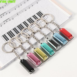 Fire LIMIT Harmonica Móc Khóa 3.6 * 1.2 * 0.8cm 4 Lỗ Túi Mặt Dây Chuyền Woodwind Nhạc Cụ Chìa Khóa Giá Đỡ