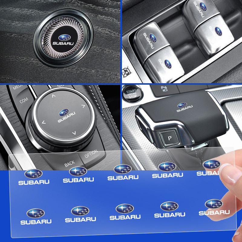 10 Chiếc Cửa Sổ Ô Tô Nâng Nút Miếng Dán Vô Lăng Decal Nội Thất Ô Tô Hàng Cho Subaru Forester SG5 SH 