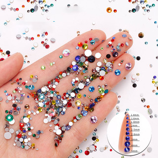 Bịch Hạt Đá Pha Lê Trộn Nhiều Size, Hạt Đá Sáng Đẹp Dán Ốp Lưng Móng Tay Túi Xách Giày Dép Gậy Phát Sáng Đồ Thủ Công DIY