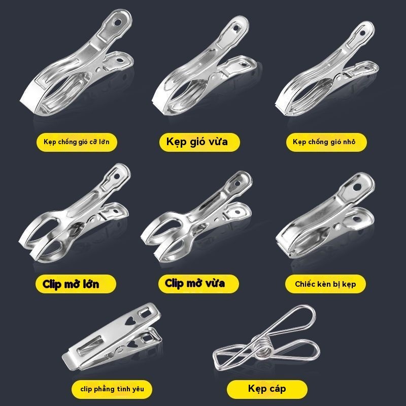 Kẹp phơi quần áo chăn mền inox 304 loại lớn