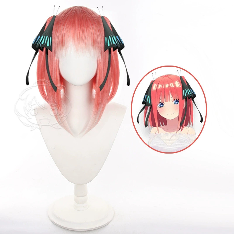 Hoa Anh Đào Hồng Chuyển Màu Trắng Tóc Giả Bob Cắt Tóc Cho Quintuplets Nakano Nino Cho Nữ Cho Anime C