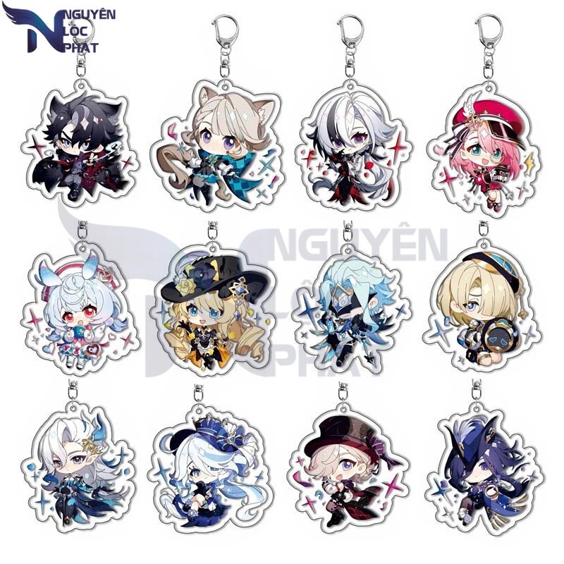 Trò Chơi genshin Impreza knave sigewinne lyney ii dottore arlecchino Móc Chìa Khóa Sưu Tầm NLP