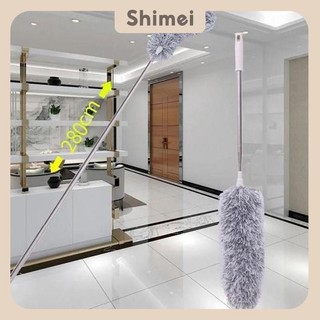 [TẶNG 5 KHĂN LAU] Chổi Quét Trần Nhà Rút Gọn 2m8, Đầu Chổi Gập 90 Độ Inox