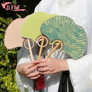 Quạt Tròn Ginkgo, Quạt Giấy Gạo Di Động Hai Mặt, Quạt Tròn Trung Quốc Tinh Tế DIY Vintage Trang Trí Mùa Hè
