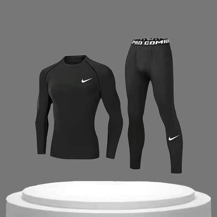 【Ready Stock】 Fitness Suit Men's Training Base Elastic and Sweat-Absorbing Quick-Drying Tights for B