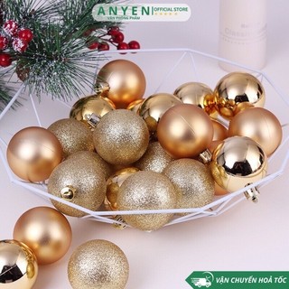 Set Châu trang trí Noel 12/6 quả đường kính 8cm ,6cm,4cm,3cm Decor Giáng Sinh siêu đẹp