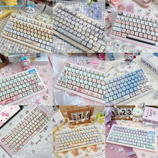 Keycaps Dễ Thương 95 Phím MOA Profile PBT Kitty Kuromi Melody Chiikawa Usagi Doremon Keycaps MAD60 Aula F75 Phim Hoạt Hình Sáng Tạo Keycaps Tròn Dễ Thương