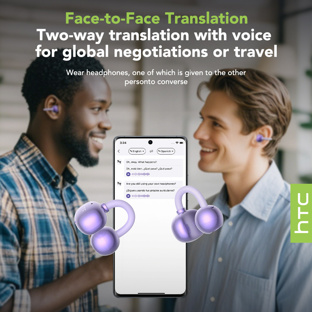 HTC NE54 AI Tai Nghe Dịch Thuật Bluetooth 6.0   Khử Ồn Thông Minh HIFI  Thiết Kế Tai Nghe Dẫn Truyền Xương  Chống Nước IPX5 Màn Hình Cảm Ứng LED | BigBuy360 - bigbuy360.vn