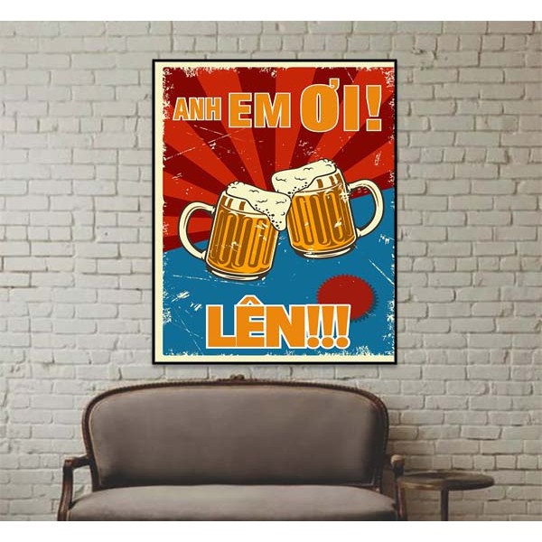 Tranh BIA decor quán nhậu, quán bia, nhà hàng... Tranh Canvas có khung, bảo hành 24 tháng