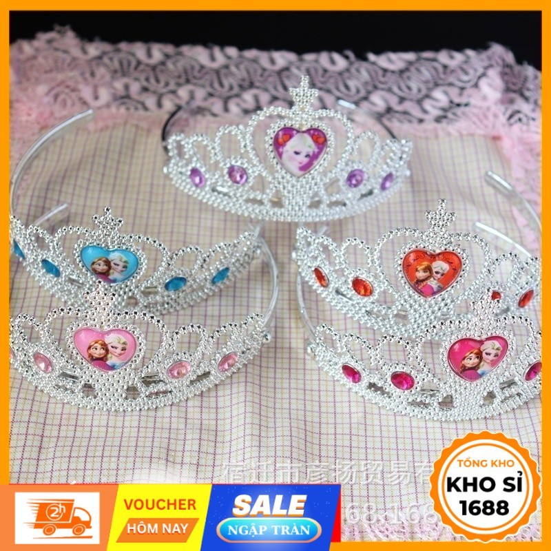 Phụ kiện hóa trang Elsa, Vương miện công chúa Elsa Anna in hình đẹp E177
