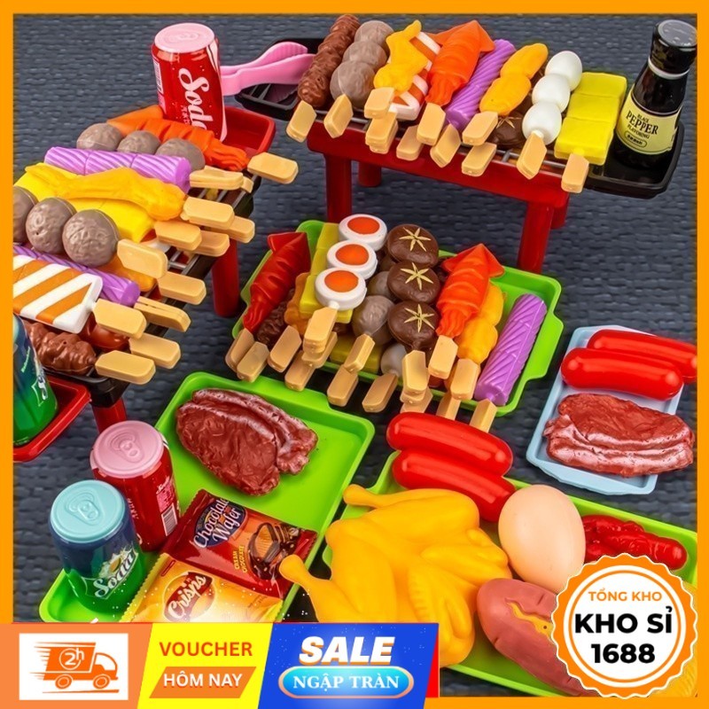 Bộ đồ chơi nấu ăn tiệc nướng Hàn Quốc BBQ siêu đẹp cho bé tạo quà Noel E757