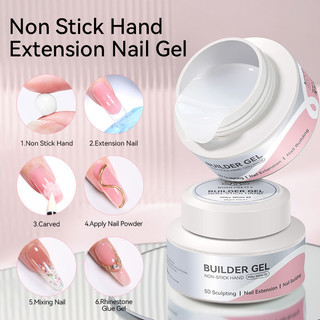 BORN PRETTY 60g Clear Milky White No-Stickky Quick Extension Gel Sơn móng tay Vernis Bán vĩnh viễn Ngâm tắt xây dựng Gel cứng