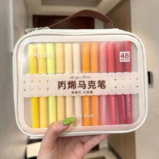 [Mới] Bút Acrylic Marker Grasp 24/36/48/60/84/120 Màu – Ngòi Brush Cao Cấp, Vẽ Mọi Chất Liệu, Không Thấm Giấy