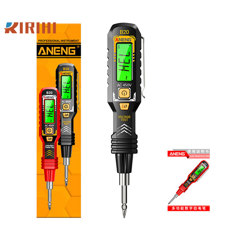 RIRIHI B20 Máy kiểm tra điện áp có độ chính xác cao Phát hiện đa chức năng Điểm dừng Màn hình kỹ thuật số Bút kiểm tra cảm ứng thợ điện
