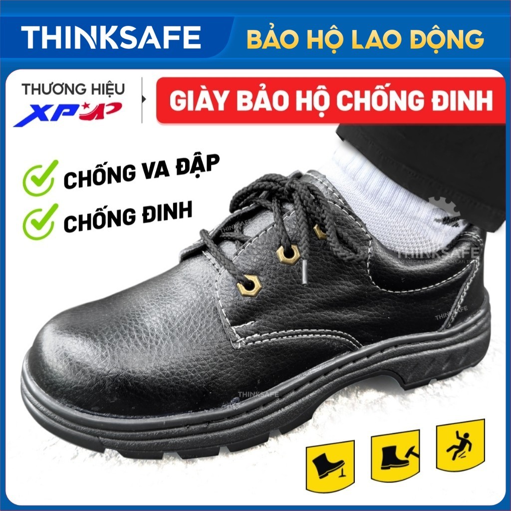 Giày bảo hộ lao động nam XP chống đinh, chống trơn trượt, chống va đập, chống nước, Giày công trình đi làm - THINKSAFE